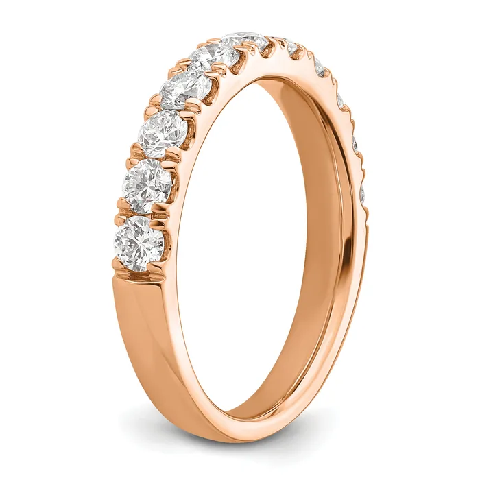 14k Rose Gold 1 Ct Lab Grown Diamond VSSI G Wedding Band Ring Goldia Rings