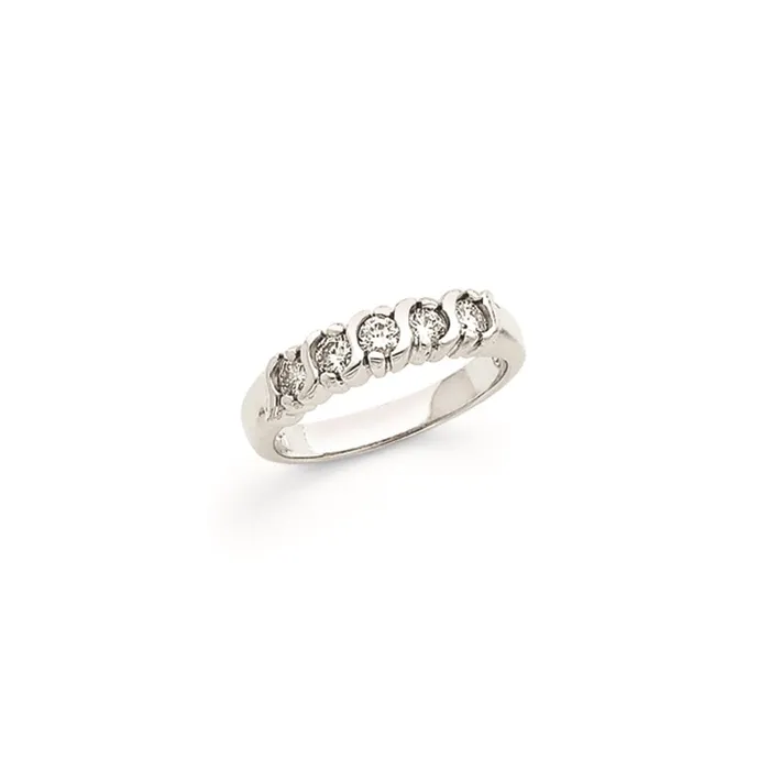 14k White Gold A Real Diamond 5Stone Ring Goldiacom Rings