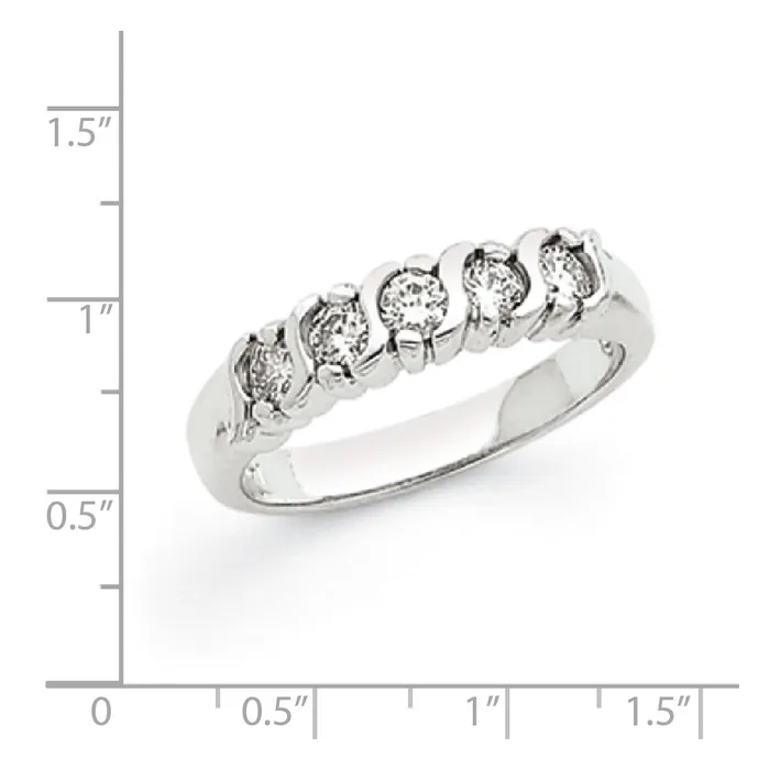 14k White Gold A Real Diamond 5Stone Ring Goldiacom Rings