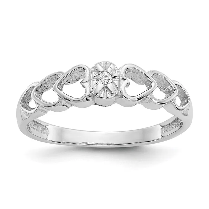 14k White Gold AA Real Diamond heart ring Goldiacom Rings