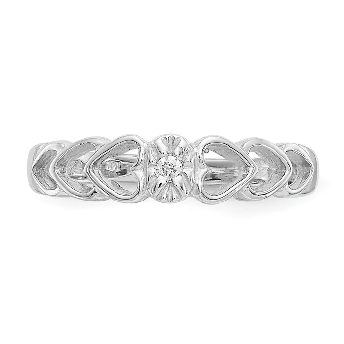 14k White Gold AA Real Diamond heart ring Goldiacom Rings