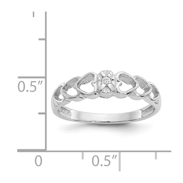14k White Gold AA Real Diamond heart ring Goldiacom Rings