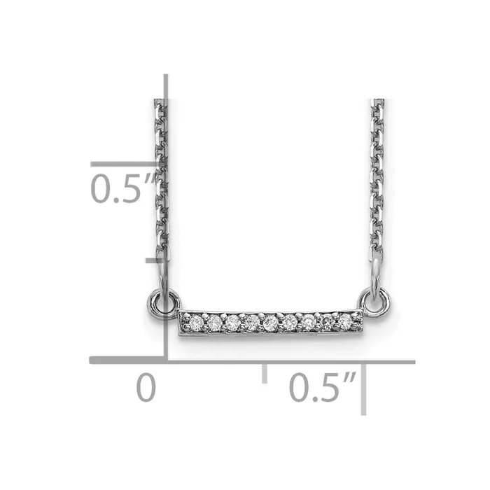 14k White Gold Real Diamond Tiny Bar Necklace Goldia Necklaces