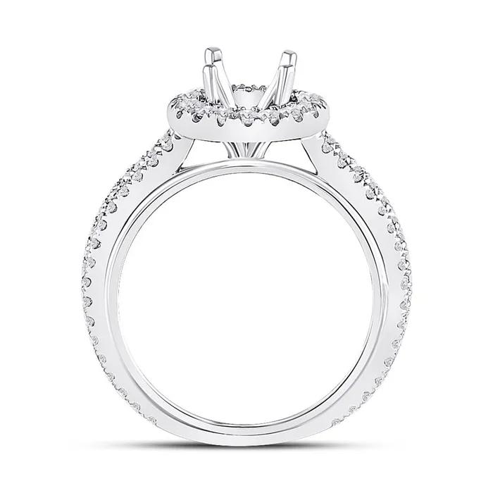 14k White Gold Round Diamond 112 Ct Rd Center Bridal SemiMount Ring 1 Ctw gndatlanta Rings