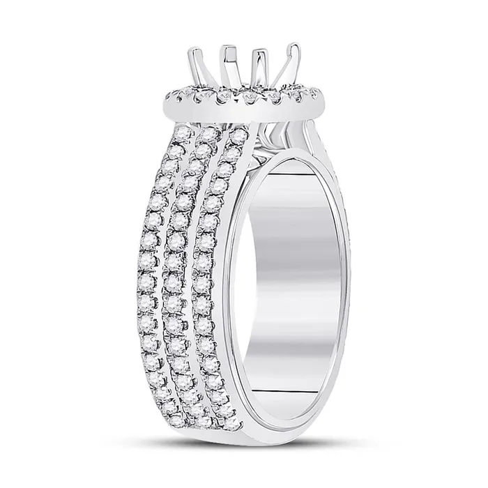 14k White Gold Round Diamond 112 Ct Rd Center Bridal SemiMount Ring 1 Ctw gndatlanta Rings
