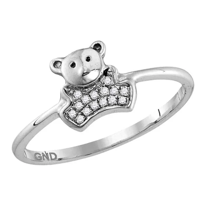 14k White Gold Round Diamond Teddy Bear Cluster Ring 120 Cttw gndatlanta Rings 14k White Gold Round Diamond Teddy Bear Cluster Ring 120 Cttw gndatlanta Rings