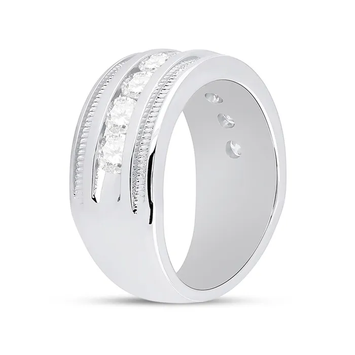 14k White Gold Round Diamond Wedding Band Ring 112 Cttw gndatlanta Rings