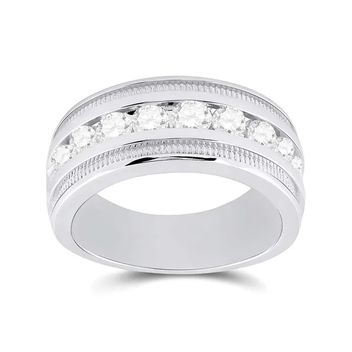 14k White Gold Round Diamond Wedding Band Ring 112 Cttw gndatlanta Rings
