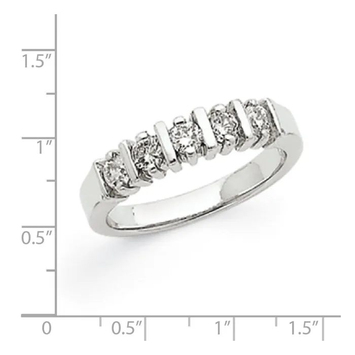 14k White Gold VS Real Diamond 5Stone Ring Goldiacom Rings