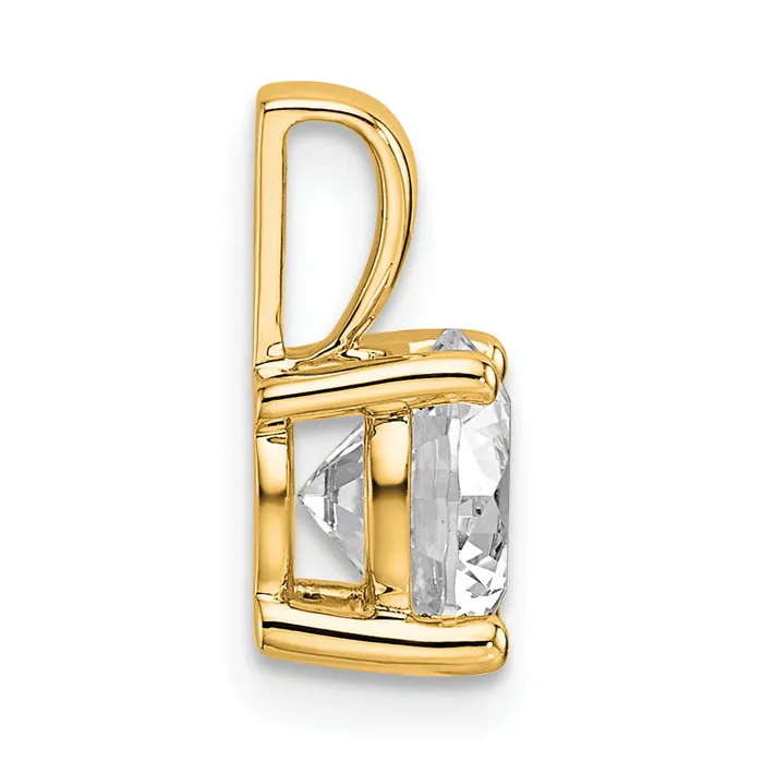 14k Yellow Gold 1 12 Ct Certified Lab Grown Diamond VSSI G Round Four Prong Pendant Goldia Necklaces