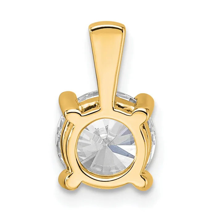 14k Yellow Gold 1 12 Ct Certified Lab Grown Diamond VSSI G Round Four Prong Pendant Goldia Necklaces