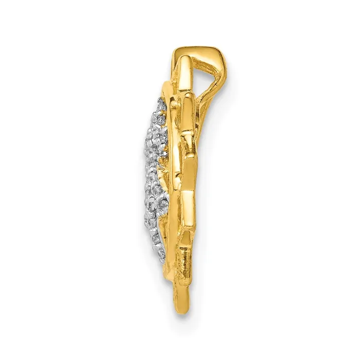 14K Yellow Gold 110ct Real Diamond AnahataHeart Chakra Chain Slide Goldia Necklaces