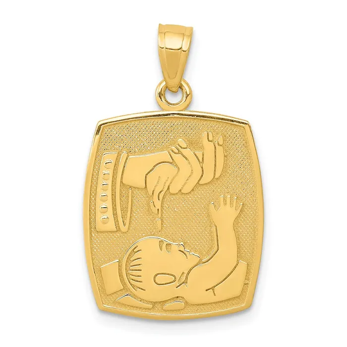 14k Yellow Gold Satin Polished Baptism Pendant Goldia PreStyled Sets