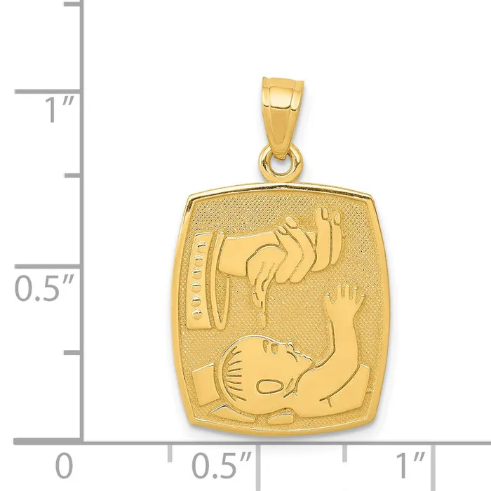 14k Yellow Gold Satin Polished Baptism Pendant Goldia PreStyled Sets
