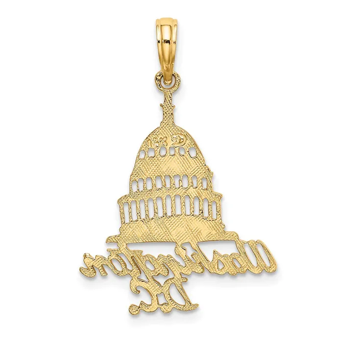 14k Yellow Gold WASHINGTON DC Capital Building Charm Goldia Charm Necklaces