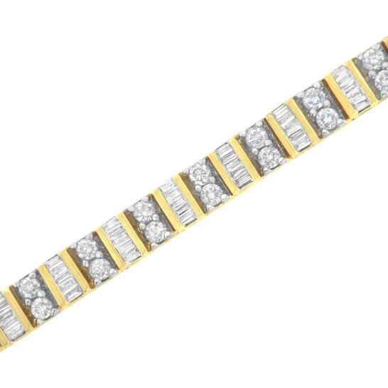 Bracelets JMS always Original 14K Yellow Gold 40 Cttw Baguette and Round BrilliantCut Diamond Bezel ProngSet Tennis Bracelet HI Color SI1SI2 Clarity 7 Bracelets JMS always Original 14K Yellow Gold 40 Cttw Baguette and Round BrilliantCut Diamond Bezel ProngSet Tennis Bracelet HI Color SI1SI2 Clarity 7