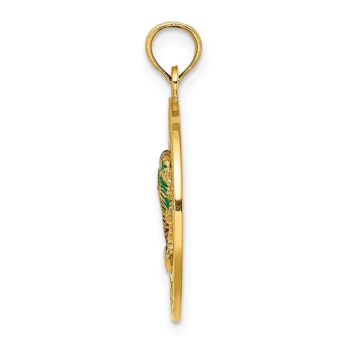 Charm Necklaces Goldia 14k Yellow Gold Enameled Palm Trees OCEAN CITY Circle Charm
