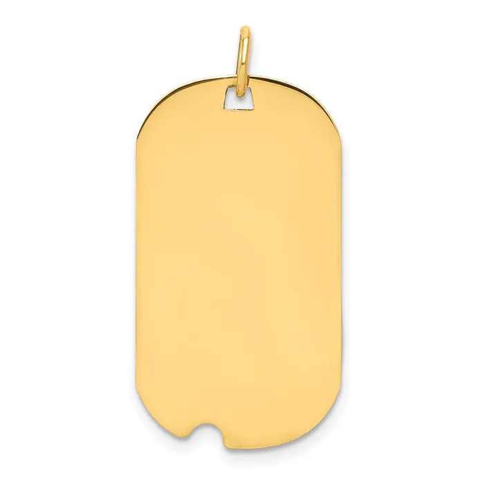 Charm Necklaces Goldia 14k Yellow Gold Plain 027 Gauge Engraveable Dog Tag wNotch Disc Charm