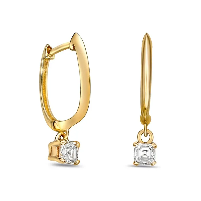 Earrings Goldia 033 CT TW Certified AsscherCut Diamond Solitaire Drop Earrings in 14K Gold IVS2 Earrings Goldia 033 CT TW Certified AsscherCut Diamond Solitaire Drop Earrings in 14K Gold IVS2