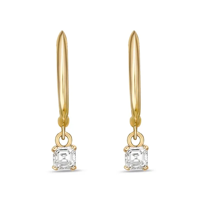 Earrings Goldia 033 CT TW Certified AsscherCut Diamond Solitaire Drop Earrings in 14K Gold IVS2 Earrings Goldia 033 CT TW Certified AsscherCut Diamond Solitaire Drop Earrings in 14K Gold IVS2