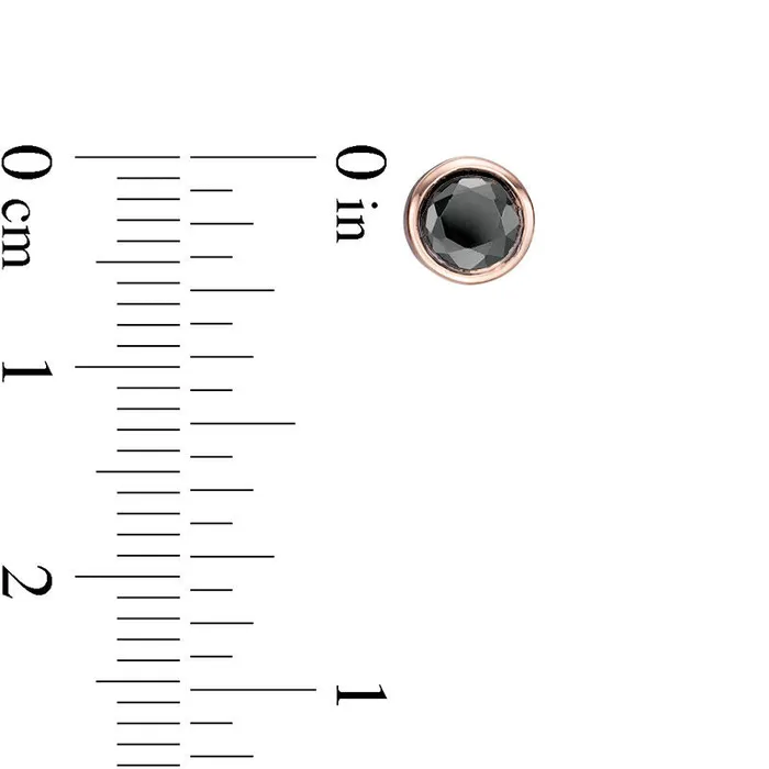 Earrings Goldia 075 CT TW Enhanced Black Diamond BezelSet Solitaire Stud Earrings in 10K Rose Gold Earrings Goldia 075 CT TW Enhanced Black Diamond BezelSet Solitaire Stud Earrings in 10K Rose Gold