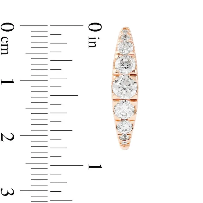 Earrings Goldia 1 CT TW Journey Diamond Hoop Earrings in 10K Rose Gold Earrings Goldia 1 CT TW Journey Diamond Hoop Earrings in 10K Rose Gold
