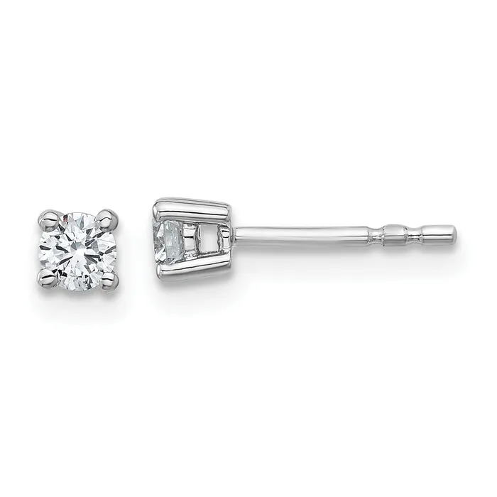 Earrings Goldia 14k White Gold 14 ctw Lab Grown Diamond VSSI G Round 4 Prong Heavy Wt Stud Earrings