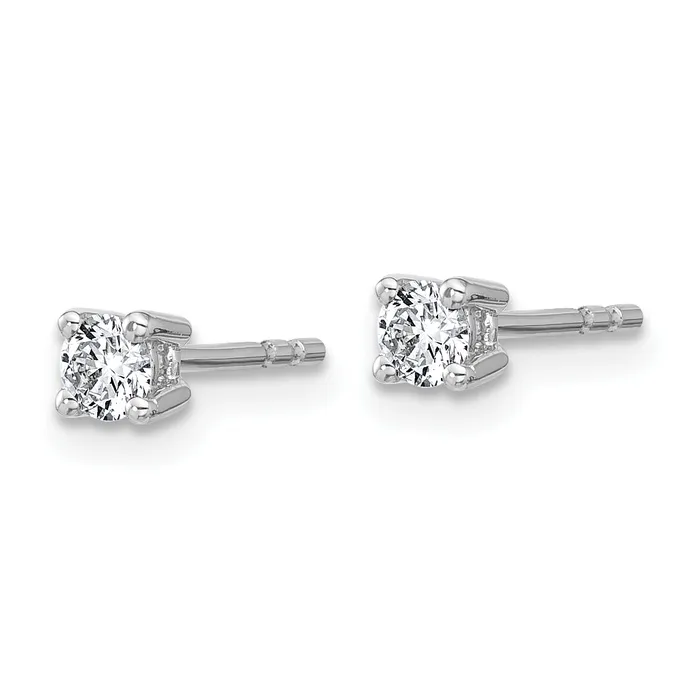 Earrings Goldia 14k White Gold 14 ctw Lab Grown Diamond VSSI G Round 4 Prong Heavy Wt Stud Earrings
