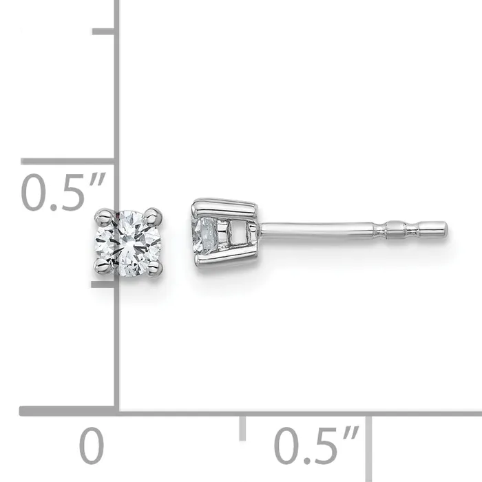 Earrings Goldia 14k White Gold 14 ctw Lab Grown Diamond VSSI G Round 4 Prong Heavy Wt Stud Earrings