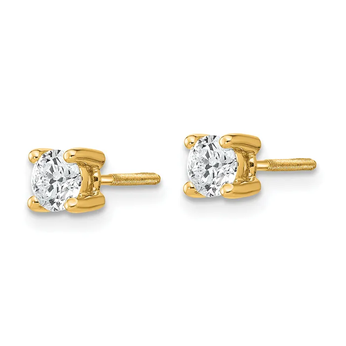 Earrings Goldia 14k Yellow Gold 12 ctw Certified Lab Grown Diamond VSSI G Round 4 Prong Heavy Wt Screwback Stud Earrings