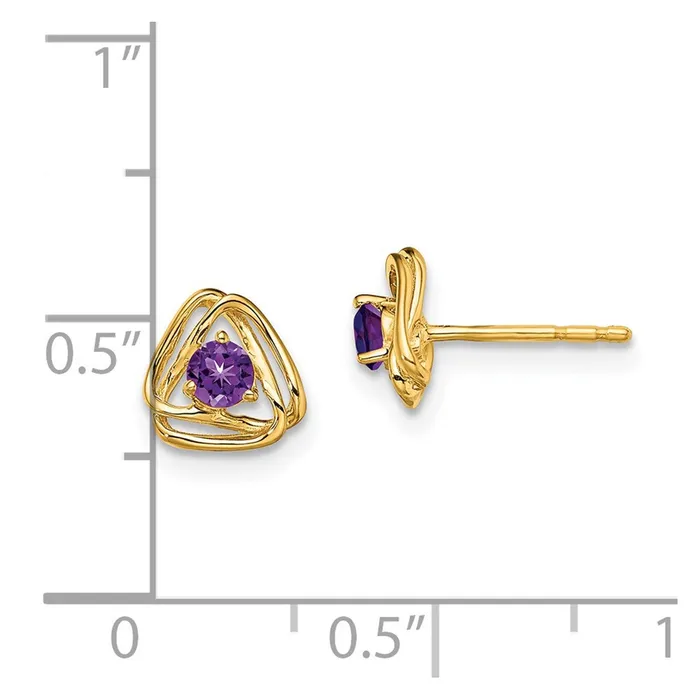Earrings Goldia 14k Yellow Gold Amethyst Post Earrings
