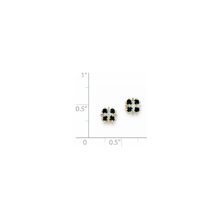 Earrings Goldia 14k Yellow Gold Blue Sapphire u0026 Real Diamond Post Earrings