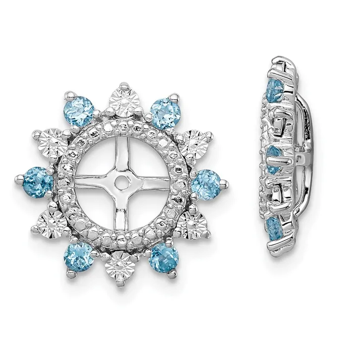 Earrings Goldia Sterling Silver Rhodium Swiss Blue Topaz Earring Jacket