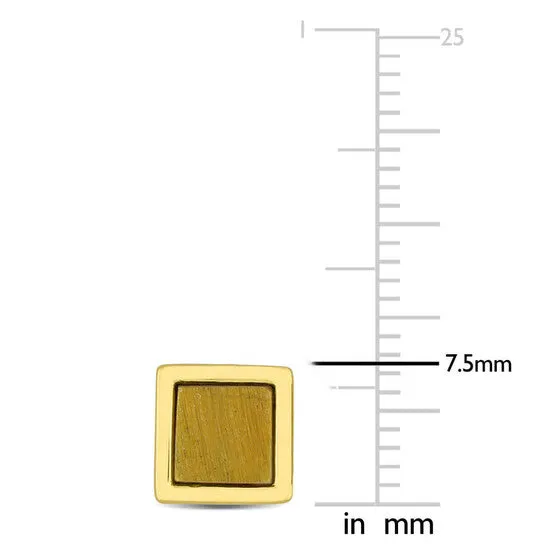 Earrings Original AMOUR 1 CT TGW Tiger Eye Square Stud Earrings In Yellow Plated Sterling Silver JMS always Earrings Original AMOUR 1 CT TGW Tiger Eye Square Stud Earrings In Yellow Plated Sterling Silver JMS always