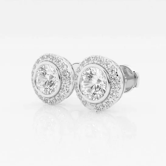 Earrings Original Brilliant Diamond 14KT White Gold 2 38 cttw RoundCut Lab Grown Diamond Bezel Set Halo Stud Earrings for Women FGVSSI GSI JMS always Earrings Original Brilliant Diamond 14KT White Gold 2 38 cttw RoundCut Lab Grown Diamond Bezel Set Halo Stud Earrings for Women FGVSSI GSI JMS always