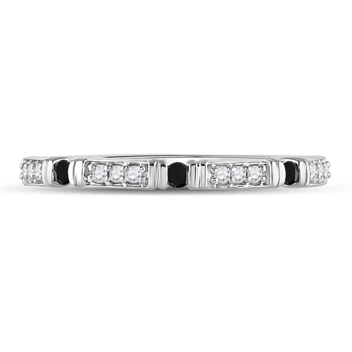 gndatlanta 14k White Gold Round Black Diamond Band Ring 110 Cttw Rings