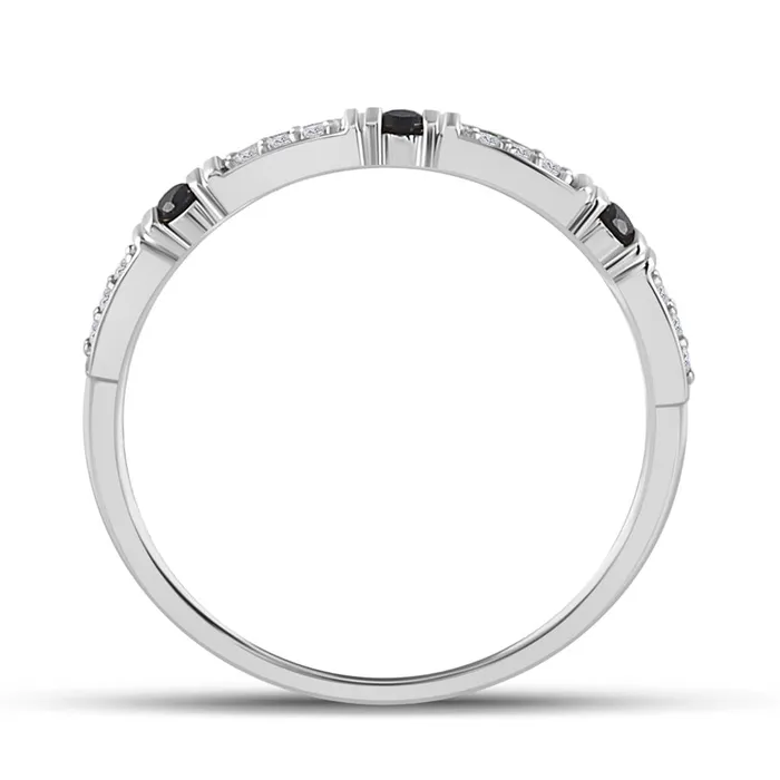 gndatlanta 14k White Gold Round Black Diamond Band Ring 110 Cttw Rings