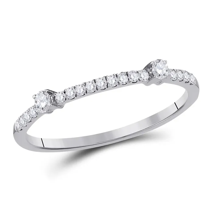 gndatlanta Rings 14k White Gold Round Diamond Single Row Stackable Band Ring 16 Cttw gndatlanta Rings 14k White Gold Round Diamond Single Row Stackable Band Ring 16 Cttw