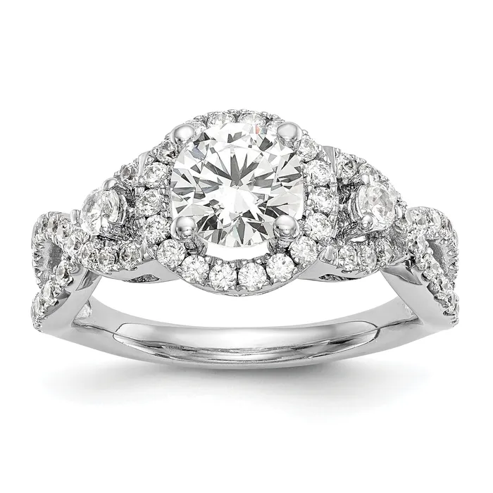 Goldia 075ct CZ Solid Real 14K White Gold Round Halo Engagement Ring Rings Goldia 075ct CZ Solid Real 14K White Gold Round Halo Engagement Ring Rings