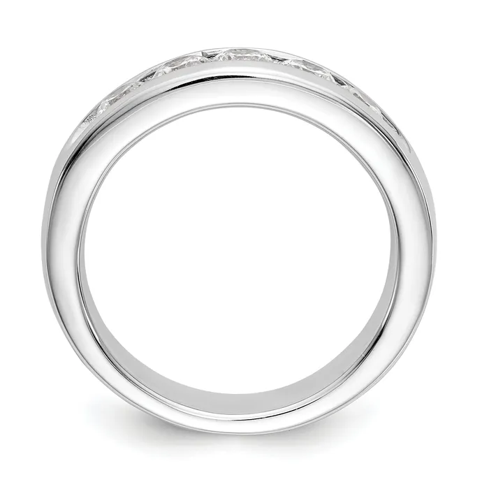 Goldia 100ct CZ Solid Real 14K White Gold 537mm Stone Channel Wedding Band Ring Rings