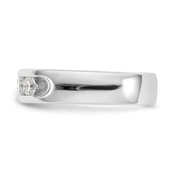 Goldia 100ct CZ Solid Real 14K White Gold 537mm Stone Channel Wedding Band Ring Rings