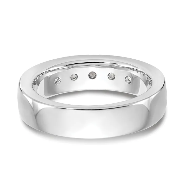 Goldia 100ct CZ Solid Real 14K White Gold 537mm Stone Channel Wedding Band Ring Rings
