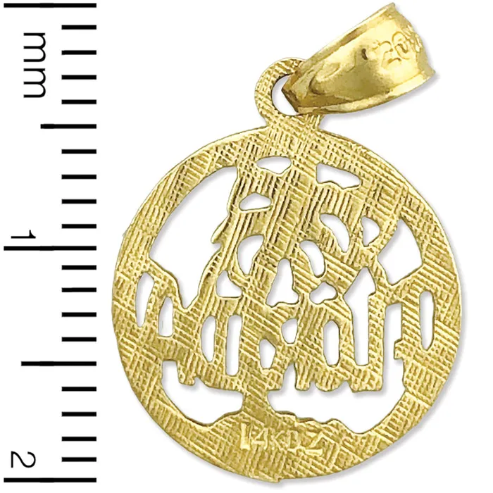 Goldia 14K Gold Florida in Circle Charm Charm Necklaces