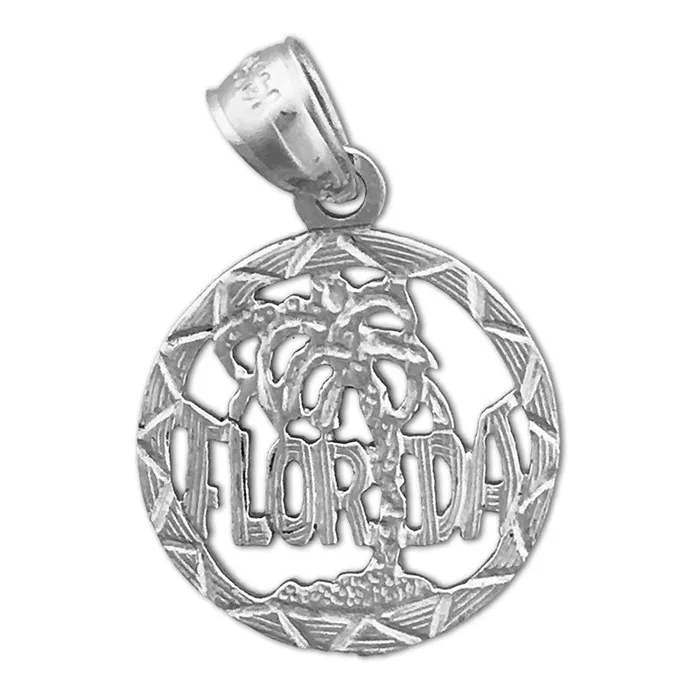 Goldia 14K Gold Florida in Circle Charm Charm Necklaces