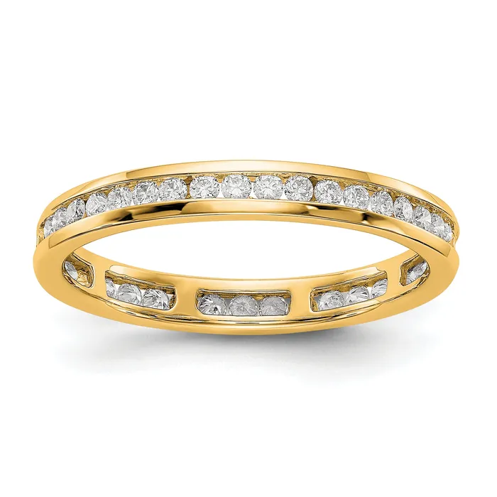 Goldia 14k Yellow Gold 12 Ct Lab Grown Diamond VSSI G Channel Set Eternity Band Ring Rings
