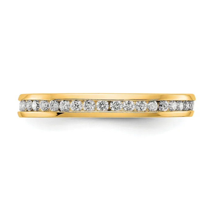 Goldia 14k Yellow Gold 12 Ct Lab Grown Diamond VSSI G Channel Set Eternity Band Ring Rings