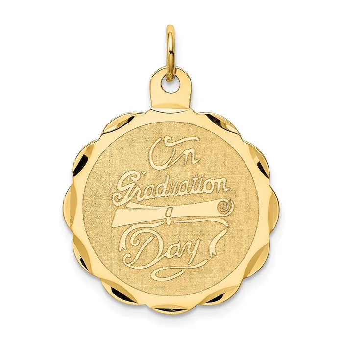 Goldia 14k Yellow Gold ON GRADUATION DAY with Diploma Charm Charm Necklaces
