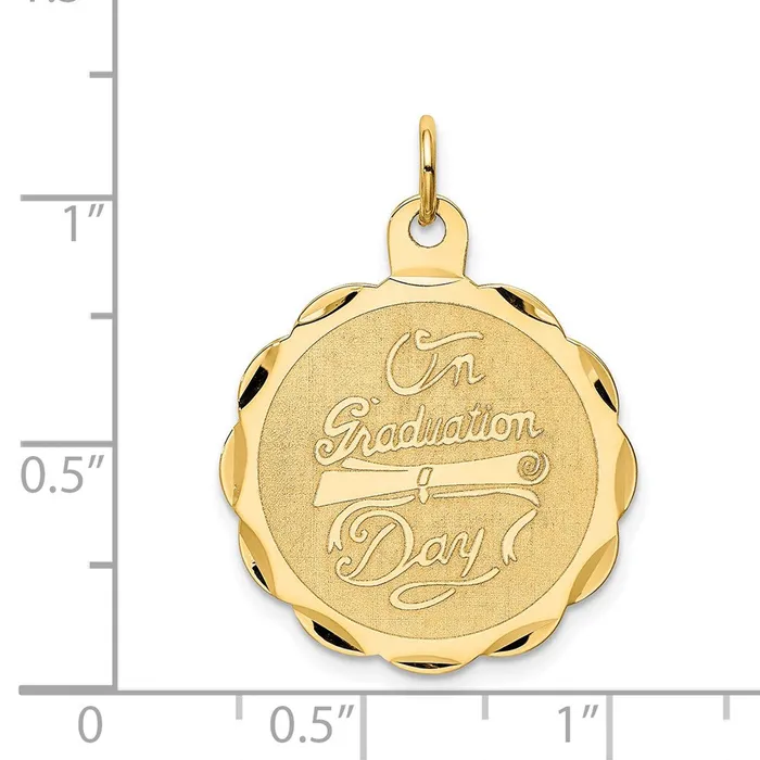 Goldia 14k Yellow Gold ON GRADUATION DAY with Diploma Charm Charm Necklaces
