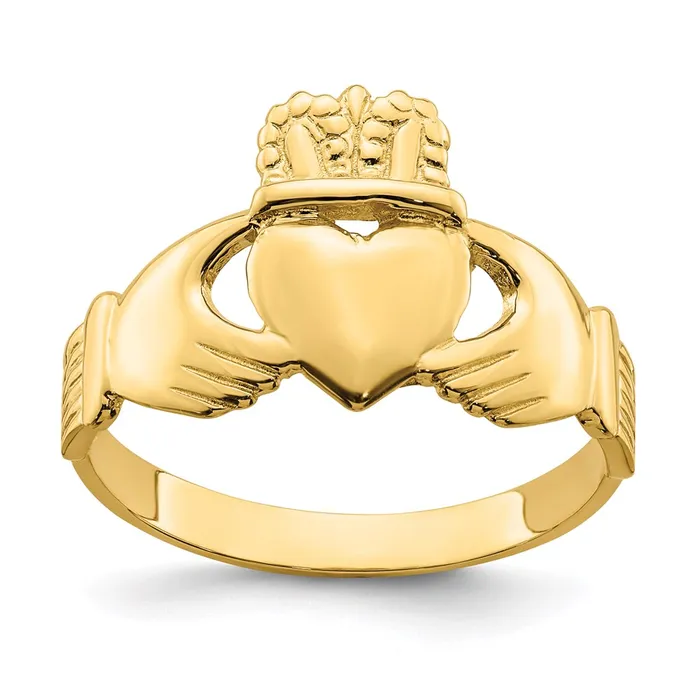 Goldia 14K Yellow Gold Polished Claddagh Ring Size 9 Rings