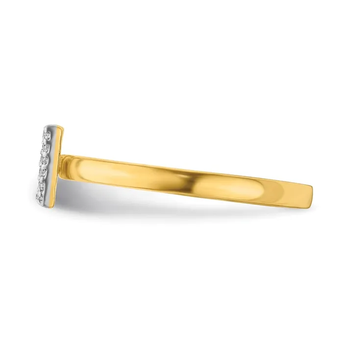 Goldiacom 14k Yellow Gold Real Diamond Initial W Ring Rings